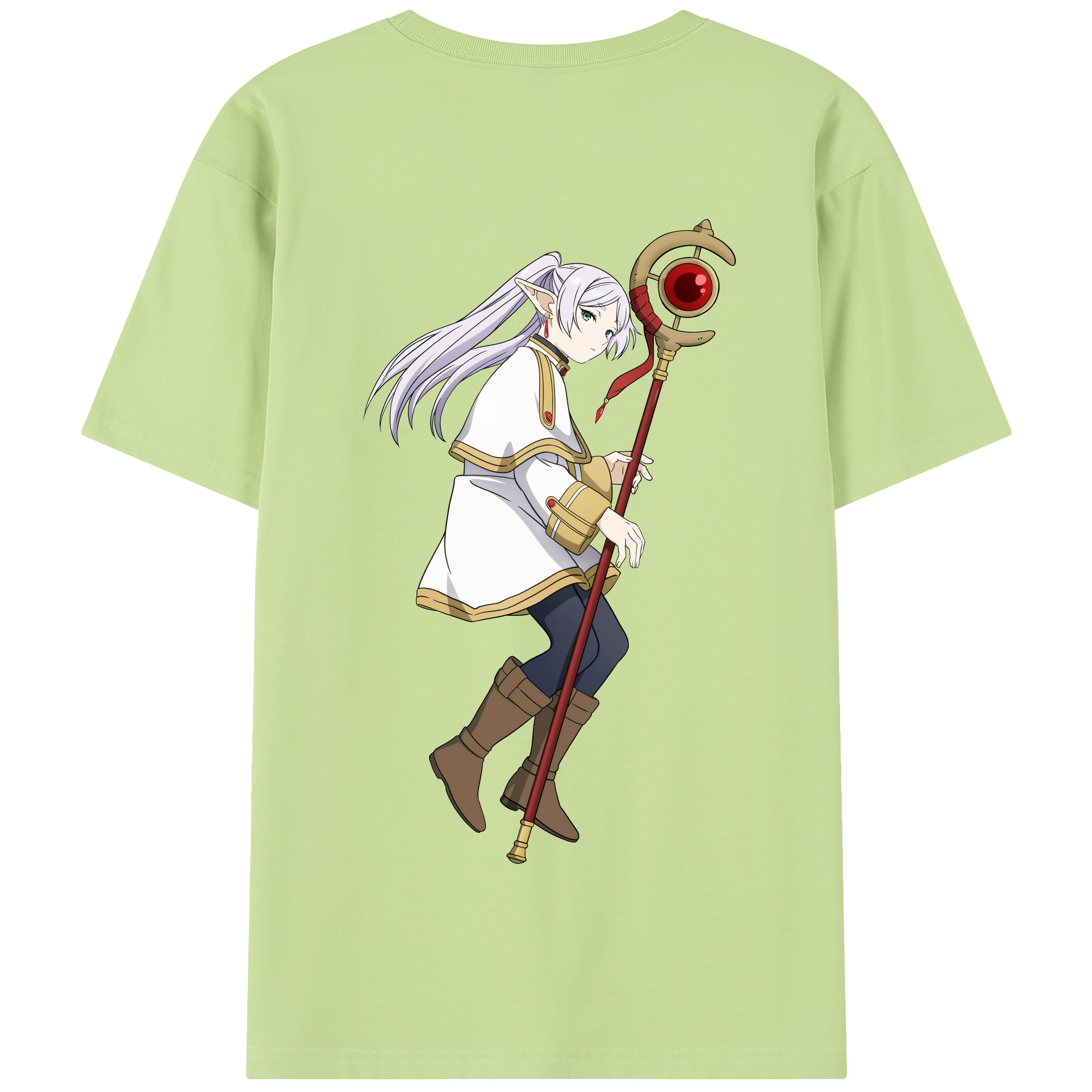 （画像用） 葬送のフリーレン Frieren 綿100％半袖Tシャツ（背面プリント）